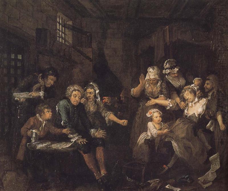 William Hogarth Prodigal son in prison china oil painting image
